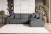 99rooms 'Gusto' Ecksofa, L-Form, mit abnehmbaren Kissen, Rundumbezug aus gepolstertem Strukturstoff 'NEVE', Anthrazit, Ottomane Rechts, mit Schlaffunktion Bild 5