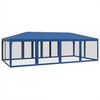 vidaXL Partyzelt mit 12 Mesh-Seitenteilen Blau 8x4 m HDPE 4010072 Bild 5