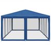 vidaXL Partyzelt mit 12 Mesh-Seitenteilen Blau 8x4 m HDPE 4010072 Bild 4