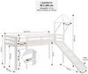 Hochbett Kinder 90x200 cm mit Rutsche Kinderbett Kinderhochbett Stockbett Vorhang Turm Lila Peach Bild 3