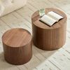 NJLyuhome Couchtisch Wohnzimmertisch, 2-teiliges Beistelltisch-Set Holzoptik aus MDF (2-St), rund & platzsparend – Durchmesser 38 cm/32 cm, Höhe 48 cm/38 cm Bild 4