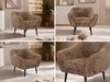 Polstersessel PIRS 1 skandinavischer Design 1-Sitzer, Sessel mit Wellenfederung, schwarze Füße, Einzelsessel, Hoher Sitzkomfort - Braun Cord Bild 2
