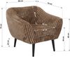 Polstersessel PIRS 1 skandinavischer Design 1-Sitzer, Sessel mit Wellenfederung, schwarze Füße, Einzelsessel, Hoher Sitzkomfort - Braun Cord Bild 5