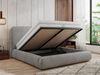 Bett mit Stauraum Polsterbett BENEA CLASSIC, Doppelbett mit Lattenrost Gepolstertes Kopfteil Gasdruckfeder Schlafzimmerbett Foam Matratze - 200 x 200 cm - Hellgrau Velvet - MIRO LUX Bild 3