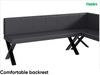 MEBLINI Eckbank für Esszimmer mit ausziehbarem Tisch - Küchenbank - Essecke - Sitzecke Küche - PETER - X-Beine 142x196x87cm Rechts - Grau Kunstleder/B Weiß Matt Bild 5