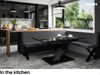 MEBLINI Eckbank für Esszimmer mit ausziehbarem Tisch - Küchenbank - Essecke - Sitzecke Küche - PETER - X-Beine 142x196x87cm Rechts - Grau Kunstleder/B Weiß Matt Bild 2