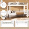 Merax Etagenbett für Kinder, Kinderbett mit dreistufiger Winkelleiter und Absturzsicherung, Bett aufgeteilt in 2 Einzelbetten, Jugendbett, Einzelbett, Rahmen aus Kiefer, Weiß, 90x200cm Bild 5