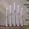 Kerzenleuchter ,Midja', LED, 5-armig, Holz, weiß lasiert Bild 2