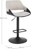 Barhocker Roxanne aus Stoff, modern drehbar und höhenverstellbar, Beige Rainy, mit Fußstütze Bild 5