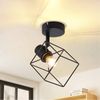 ZMH Schwarzer Deckenstrahler E14 350° Verstellbare Deckenlampe Vintage Metall Wohnzimmer Bild 2