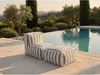Vente-unique - NOUMARA Gartensitzgruppe Stoff BeigeWeiß - B 70 cm x H 35 cm x L 70 cm Bild 3