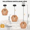 ZMH Vintage-Pendelleuchte aus Rattan, 150 cm, E27, 40 W Bild 4