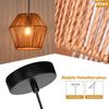 ZMH Vintage-Pendelleuchte aus Rattan, 150 cm, E27, 40 W Bild 3
