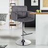 2er Set Barhocker SUTUN - Samt Dunkelgrau 60x56x93 cm Silber | Barstuhl Höhenverstellbar Mit Lehne Drehbar Tresenhocker Tresenstuhl Kneipenhocker Bild 2