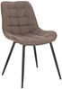 HOME DELUXE Polsterstuhl Esszimmer Webstoff IKALO – 2er Set Grau/Braun Bild 5
