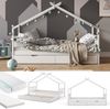 Hausbett Design Weiß 90x200 cm mit Gästebett und 2 Matratzen Vitalispa Bild 2
