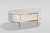 Livin Hill Stilig ST907C Couchtisch, MDF, natürliche Muschel, Edelstahl, Platte: synthetischer Marmor, 45 x 71 x 122 cm Bild 2