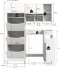 Waschmaschienenumbau Set (B/H/T: 145x195x62 cm) in weiß Nachbildung Bild 4