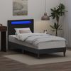 vidaXL Bettrahmen mit LED-Lichtleisten Schwarz 90x200 cm Kunstleder 42028010 Bild 4