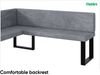 MEBLINI Eckbank für Esszimmer - Küchenbank - Essecke - Sitzecke Küche - TONI - U-Beine 128x168x87cm Links - Grau Samt Bild 5