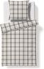 Fleuresse Lech Edelflanell Bettwäsche 155x220 Karo silber grau sand 604465-01 Bild 4