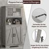 GarveeMore Hochschrank mit 4 Türen,Hochschrank Buffetschrank mit verstellbarem Einlegeboden Vitrinenschrank mit 4 Fächer für Küche Wohnzimmer Badezimmer,128cm Bild 4