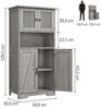GarveeMore Hochschrank mit 4 Türen,Hochschrank Buffetschrank mit verstellbarem Einlegeboden Vitrinenschrank mit 4 Fächer für Küche Wohnzimmer Badezimmer,128cm Bild 2