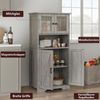 GarveeMore Hochschrank mit 4 Türen,Hochschrank Buffetschrank mit verstellbarem Einlegeboden Vitrinenschrank mit 4 Fächer für Küche Wohnzimmer Badezimmer,128cm Bild 3
