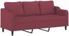 vidaXL 3-tlg. Sofagarnitur mit Kissen Weinrot Stoff 3201848 Bild 4