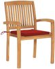 vidaXL Gartenstühle 2 Stk. mit Roten Kissen Massivholz Teak 3063258 Bild 2