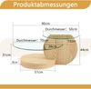 Couchtisch 44 x 90 x 70 cm, zweistufig, Sicherheitsglas und MDF in heller Holzmaserung Bild 5