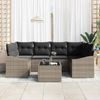 vidaXL Sofa Set mit Kissen mit Speicher 7 pcs Grau Poly-Rattan 3355288 Bild 3