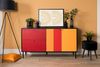 Finori Lucca 51A Sideboard, schwarz / Multicolor | Sideboard für Wohnzimmer | Maß: B x H x T ca. 145,5 x 81 x 40 cm | Sideboard mit 2 Türen, 2 Schubkästen und 2 Einlegeböden Bild 3