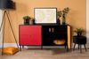 Finori Lucca 51A Sideboard, schwarz / Multicolor | Sideboard für Wohnzimmer | Maß: B x H x T ca. 145,5 x 81 x 40 cm | Sideboard mit 2 Türen, 2 Schubkästen und 2 Einlegeböden Bild 4