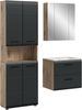 Badkombination (B/H/T: 135x185x46 cm) in schwarz matt und Nox Oak Nachbildung Bild 1