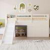 Merax Etagenbett Hochbett 90x200cm mit Rutsche, Kinderbett Hausbett mit 3 Schubladen, mit Rausfallschutz und Lattenrost, Stockbett Creme Bild 4