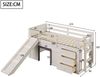 Merax Etagenbett Hochbett 90x200cm mit Rutsche, Kinderbett Hausbett mit 3 Schubladen, mit Rausfallschutz und Lattenrost, Stockbett Creme Bild 5