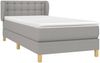 Einzelbett, Polsterbett mit Matratze Stoff Hellgrau 90x200 cm, Härtegrad: H2 [3127093] Bild 3