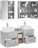 vidaXL Badezimmermöbel-Set 5 pcs Betongrau Ingenieurholz und Glas 3406810 Bild 3