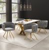 Esszimmerstuhl 4er-Set 72×54×59 cm mit 360°-Drehfunktion – Samtbezug, Metallgestell in Grau und Gold Bild 2