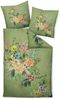 Janine Modern Art Mako-Satin Bettwäsche 155x220 Blumen Blätter grün 42121-06 Bild 2