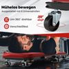 2 in 1 Rollbrett Werkstatt Montagerollbrett mit 6 Rollen & Gepolstertem Sitz bis 150 kg Belastbar Rot Bild 3