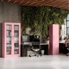 Jan Nowak Aktenschrank Büroschrank Metallschrank Aufbewahrungsschrank 4 Fachböden Flügeltür Pulverbeschichtung Metall 185 x 45 x 40 cm (Rosa) Bild 3