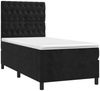 vidaXL Boxspringbett mit Matratze & LED Schwarz 100x200 cm Samt 3136289 Bild 3