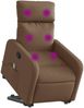 vidaXL Massagesessel mit Aufstehhilfe Braun Stoff 3206712 Bild 3