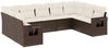 vidaXL 9-tlg. Garten-Sofagarnitur mit Kissen Braun Poly Rattan 3220602 Bild 2