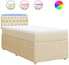 vidaXL Boxspringbett mit Matratze Creme 90x200 cm Stoff 3289651 Bild 2