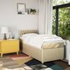 vidaXL Boxspringbett mit Matratze Creme 90x200 cm Stoff 3289651 Bild 4