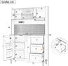 Hochschrank, mit Steckdosen Lochbrett Weinglashaltern Schubladen Stauraum Barschrank Küchen-Buffetschrank, Holzwerkstoff, Schwarz, — Bild 5