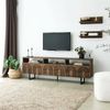 Dmora Fernsehschrank Barbania, Ständer für Wohnzimmerfernseher, Niedriges Wohnzimmer-Sideboard, TV-Ständerbasis, 170x30h40 cm, Nussbaum Bild 2
